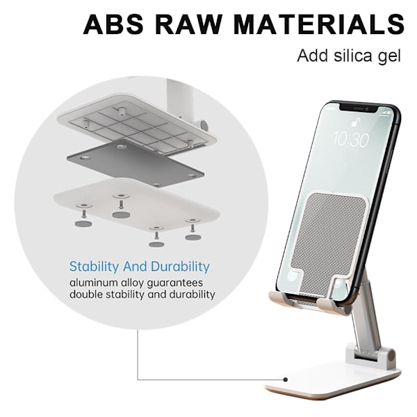 Mobiltelefonhållare, justerbar vinkelhöjd telefonhållare för skrivbord,