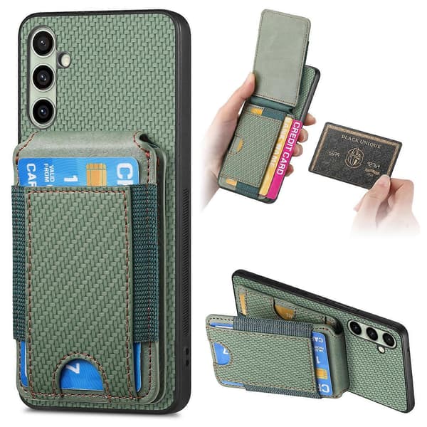 Vertikalt vikbart plånboksfodral i kolfiber för Samsung Galaxy A36