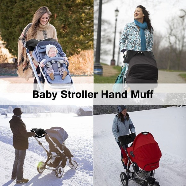 Baby Stroller Muff Vanntett Håndvarmer Baby Stroller Mansjett med Fleece Vindtett Hjul Tilhenger for Vinter