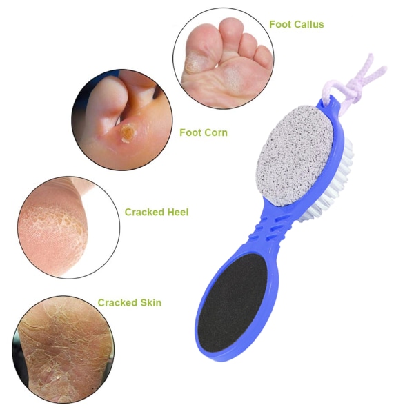 2 stycken 4 i 1 Pedikyrverktyg Fot Scrubber Borste för Torr och