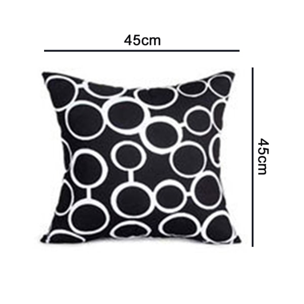 Microfiber Throw Pillow Cover Set of 6, 45*45cm Black