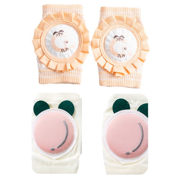 2 par krypande knäskydd, neutrala baby krypande halkfria
