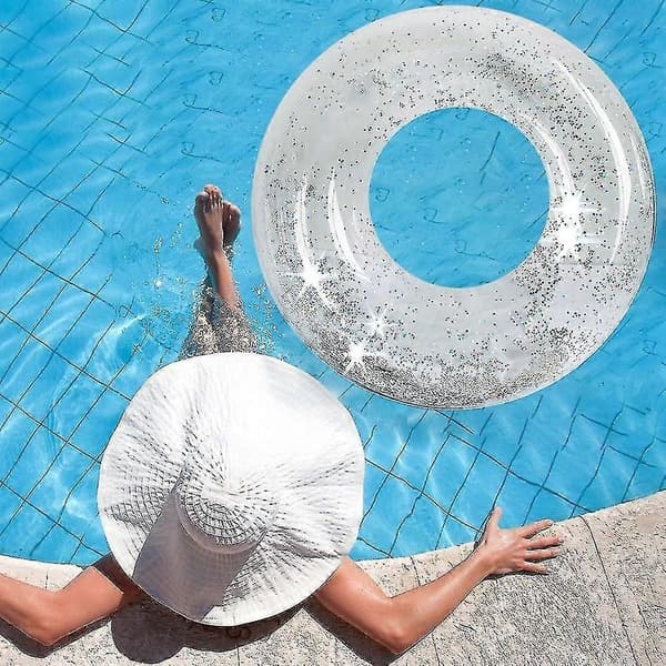 Badering Pool Float, Flamingo Form Oppustelig Pool Float Med Glitter A