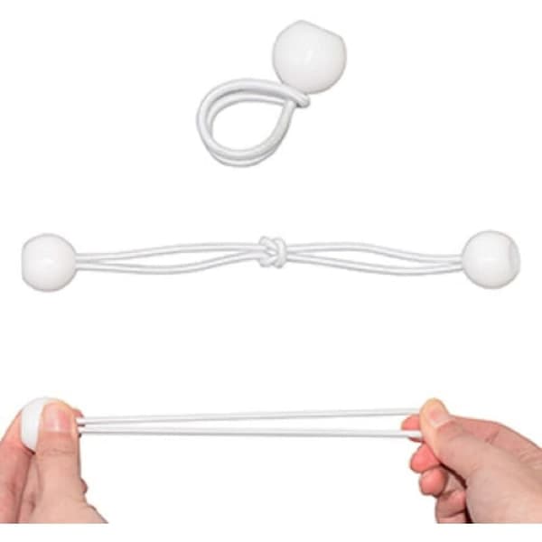 Elastiska band med kulor, 50 stycken, för presenningar, tältbanners