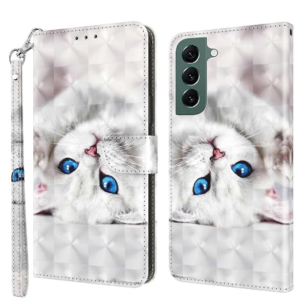 Til Samsung Galaxy S22 5G 3D malet læder telefoncover