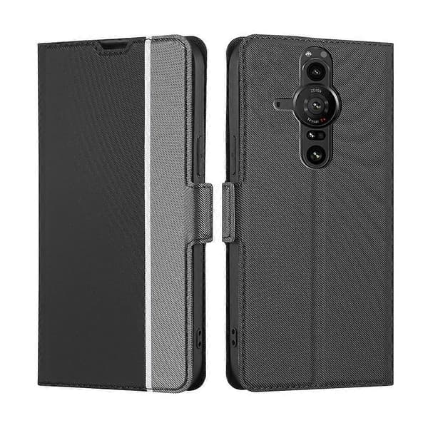 För Sony Xperia Pro-I Twill Textur Sidoknapp Läder Telefonfodral