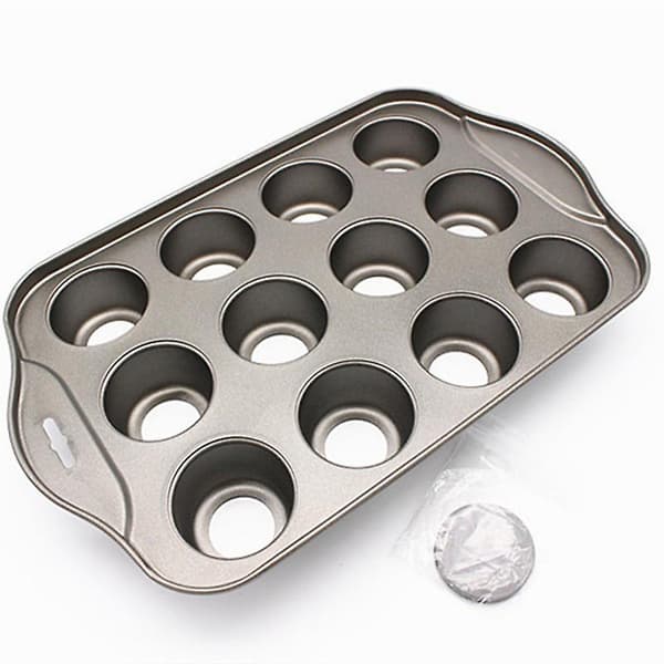 12 Mini Kageform Ostekage Kop Non-Stick Muffin Cupcake Bageform A