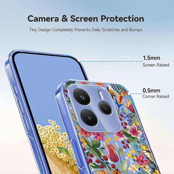 Blommönster Målat TPU-telefonfodral för Redmi Note 14 5G / Poco M7 Pro 5G