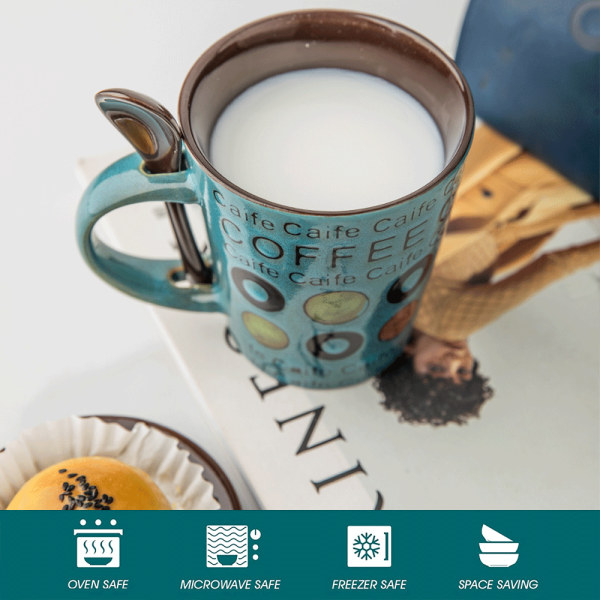 350ml Keramisk kopp retro personlighet trendmugg enkel kopp kaffe