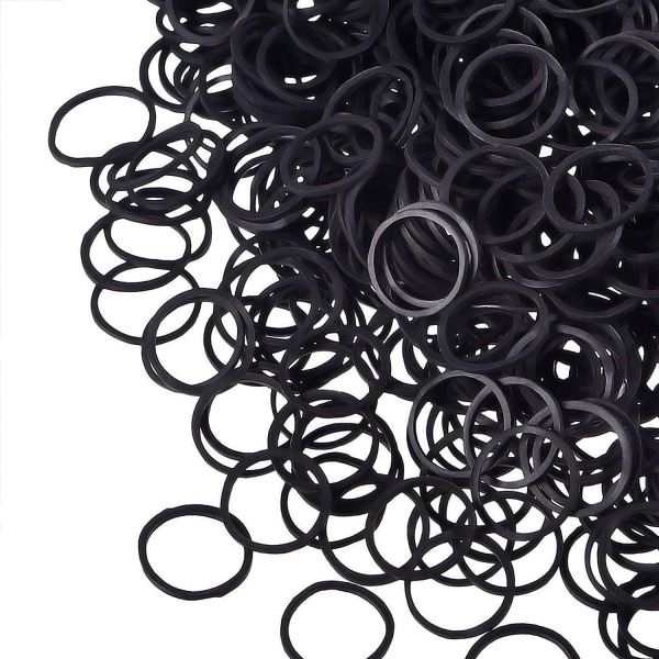 Paket med 1000 minigummiband Svarta mjuka elastiska band för barn
