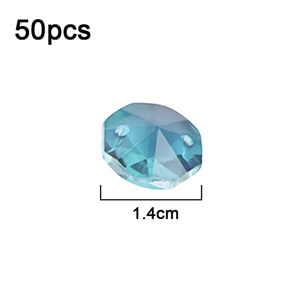 14mm 50 stk krystall oktagon perler 2 hull DIY bryllup og hjem