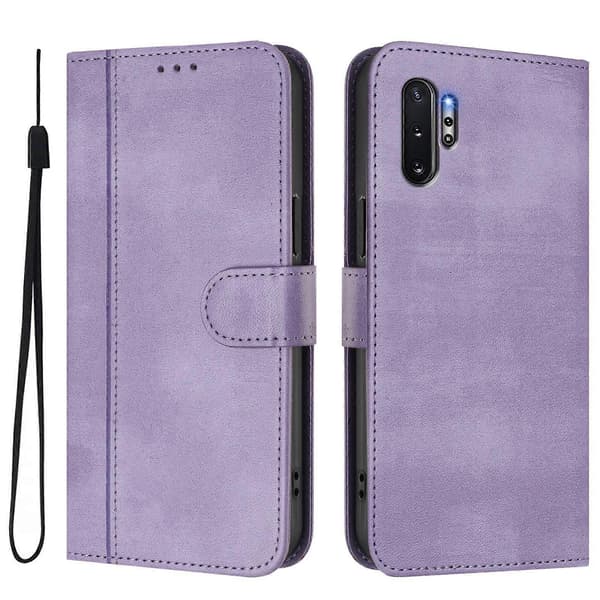 Linjeskarvspänne Retro Läderfodral för telefon (för Samsung Galaxy Note10+)
