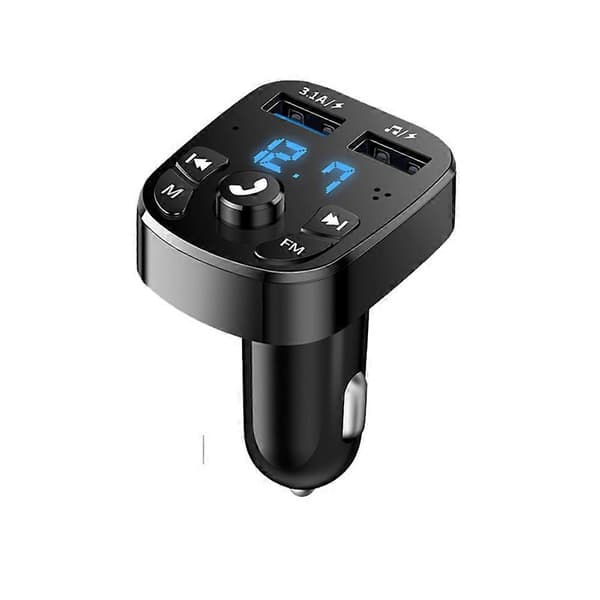 Bluetooth 5.0 Trådløs Bil FM-sender MP3-spiller Radio 2 USB-laderadapter
