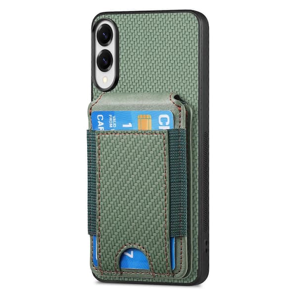 Vertikalt flip-plånboksfodral i kolfiber för Samsung Galaxy S25 Edge 5G