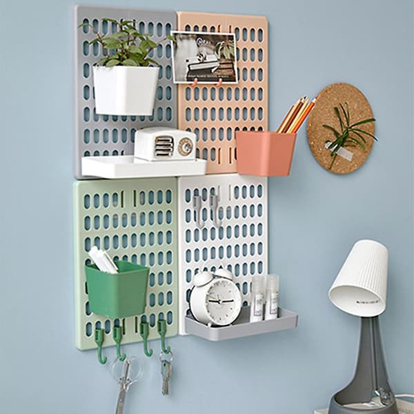 Pegboard Væghylder Monteret Organizer til Dekoration Ingen Boring Nem Montering A