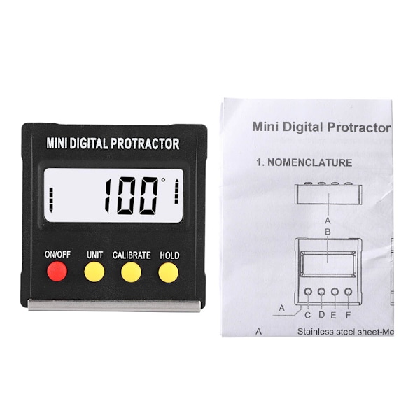 Mini Elektronisk Digital LCD Vinkelmåler Niveaukasse Inclinometer Måleværktøj