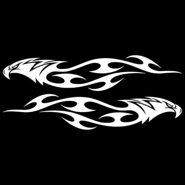 Eagle Flame Sticker Cool Styling Universal Passer til Motorcykel Bil Label Bil Dekoration DIY Advarsel Sikkerhedsrefleksstrimler (Sort) A