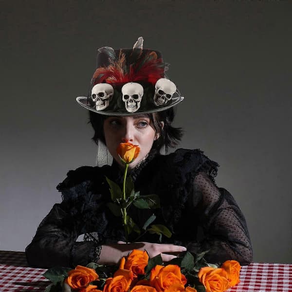 Gotisk Kranie Tilbehør Steampunk Hat til Halloween Begivenheder A
