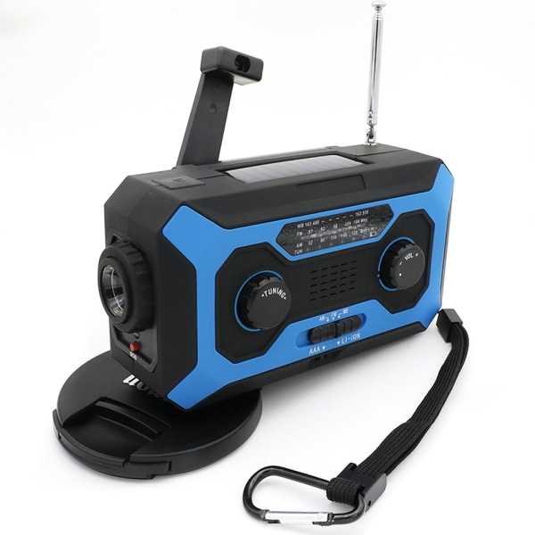 Nödväderradio, 2000mAh bärbar solhandvev