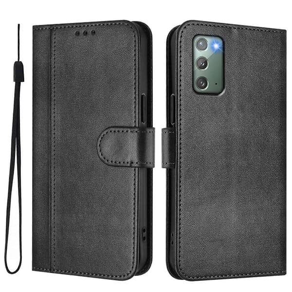 Line Splicing Buckle Retro læder telefoncover (til Samsung Galaxy Note20)