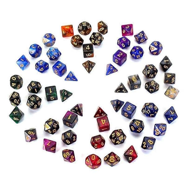 7 stk/sæt dikromatiske polyedriske terninger DnD RPG 4 6 8 10 12 20 D4-D20 polyedriske terninger
