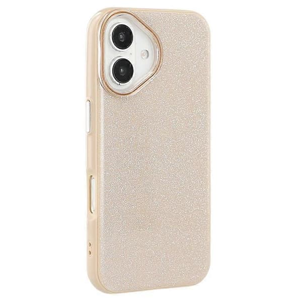 Kompatibel med iPhone 16 Skal Glitter Design IMD TPU + PC Telefon Baksida Guld