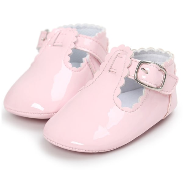 Babypiger Mary Jane Flats Sko med skridsikker blød sål Toddler First Walkers Newborn Princess Dress Shoes Lette baby sneaker sko