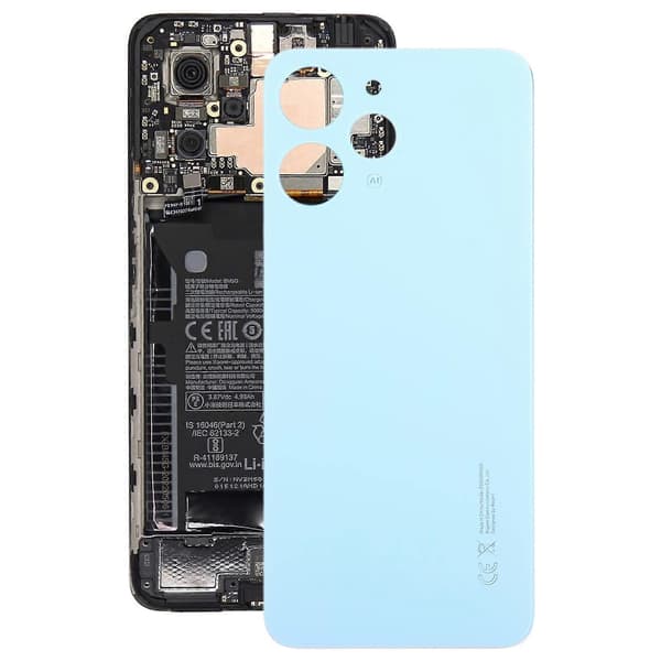 Til Xiaomi Redmi 12 4G OEM Glas Materiale Batteri Bagcover Blå