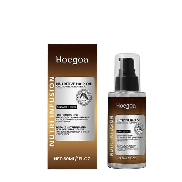 Fuktgivande hårolja, närande hårvård, slät, silkeslen, reparerar, skyddar, 30 ml A