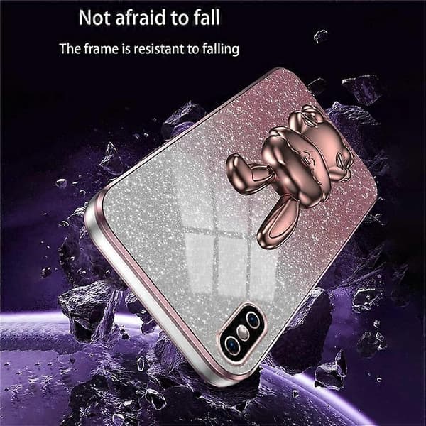 Kompatibel med iPhone XS Max utfällbart stöd telefonfodral fallskydd kaninfodral A