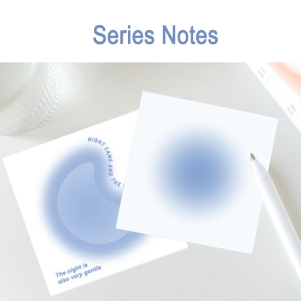 Sticky Notes 8x8 CM, asteittainen halovärjäys itseliimautuvat tyynyt