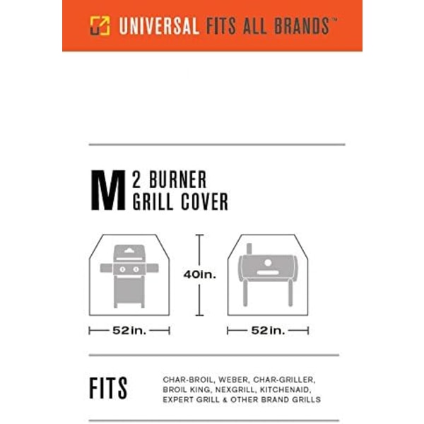Kraftigt Grillöverdrag för Brännare, Medium Storlek, Oxford BBQ-överdrag för Utomhusbruk med Förstärkta Sömmar för 2-3 Brännargrillar, Vatten- och Väderbeständigt