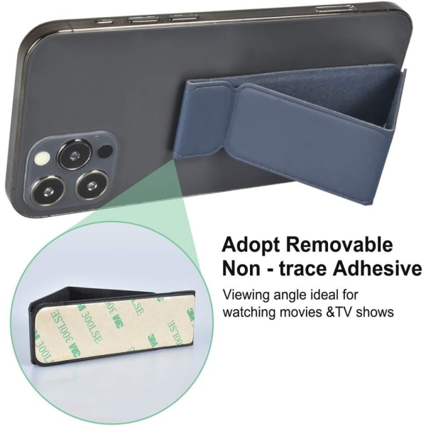 2 stk Paste-type mobilt sammenleggbart stativ, kompatibelt med iPhone Samsung og de fleste smarttelefoner, nettbrett og andre enheter (blå+svart)