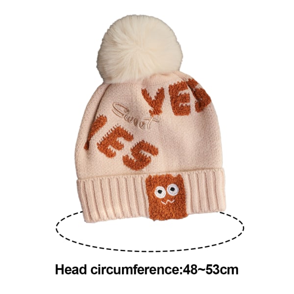 Vinterkabelstickad Pom Beanie Hat, Kids Hat