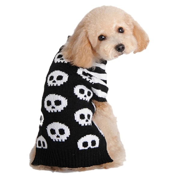 Halloween Lemmikkien villapaita Skull Stripe Sleeve Kissa Koiran Vaatteet Lemmikki
