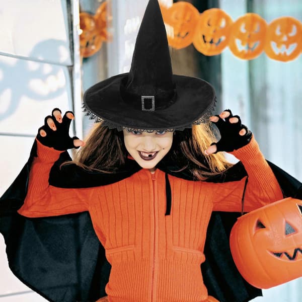 Heksehat Halloween Maskerade Cosplay Blondehat til Dekoration A