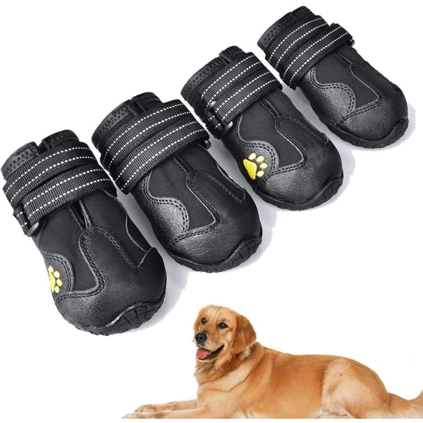 Paws Guard hundskor, 4 stycken med halkfri sula, reflekterande