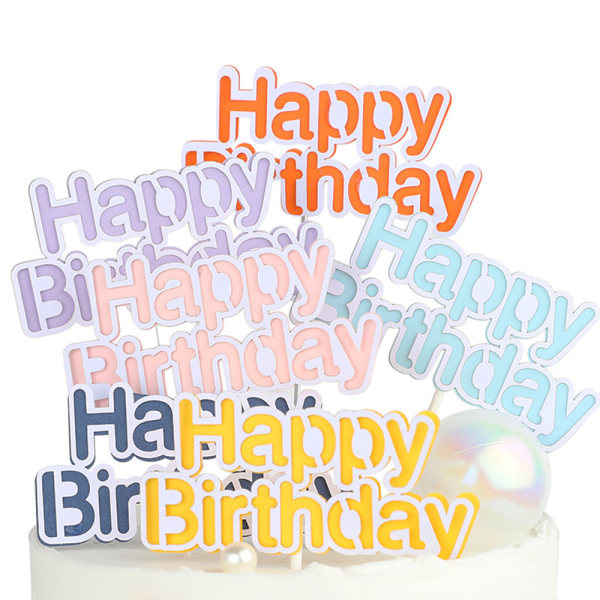 Tillykke med fødselsdagen kage topper, fødselsdagsfest dekorationer ideer,