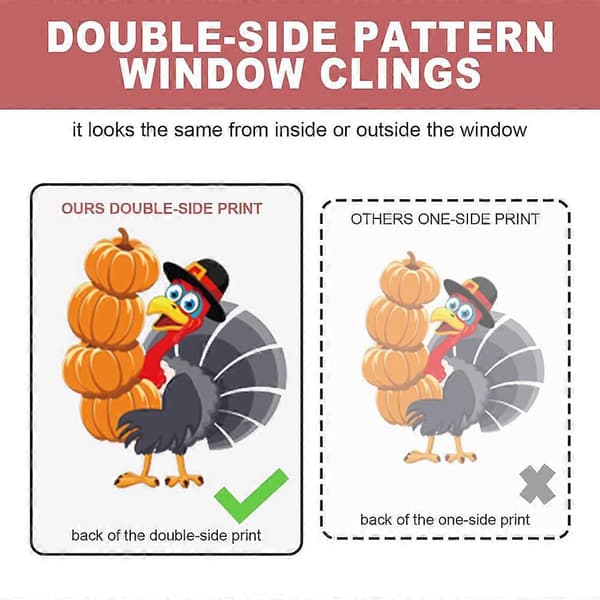 Thanksgiving Turkey Sticker Pumpkin Maple Leaf Fruit Static Sticker (stil2383) A