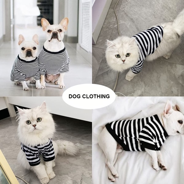 Koiran paita Lemmikkien vaatteet Puuvillaraidalliset vaatteet, 2 Pack Puppy