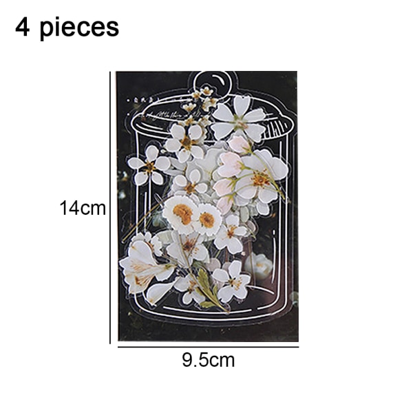 4Pack Flowers -tarrat taidepäiväkirjaa varten leikekirjan tee-se-itse-sisustukseen,