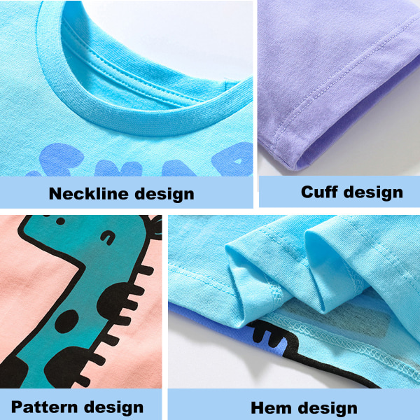 Kortærmede t-shirts til småbørn til drenge Bomuld Casual Grafisk rund hals S
