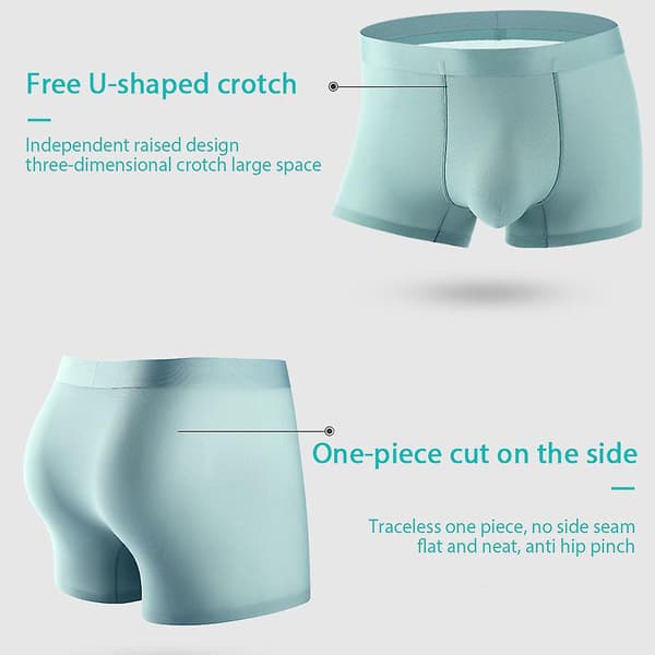 Herrars is-silke underkläder U konvex design låg midja boxershorts för vardagsbruk A