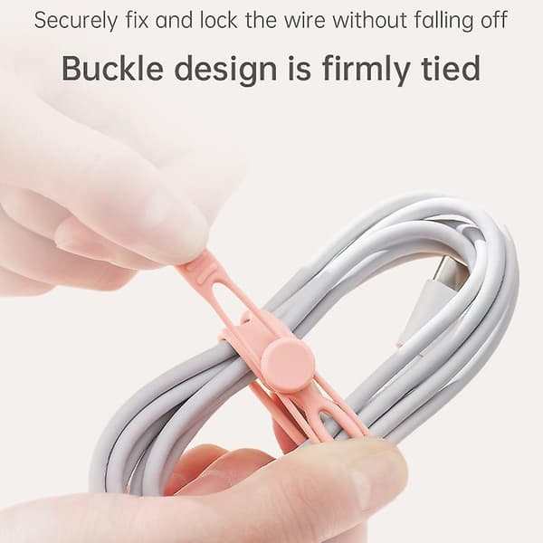 Silikone kabelbindere Farverig genanvendelig rem-organizer Multifunktionel kabelstyring til USB-kabel A