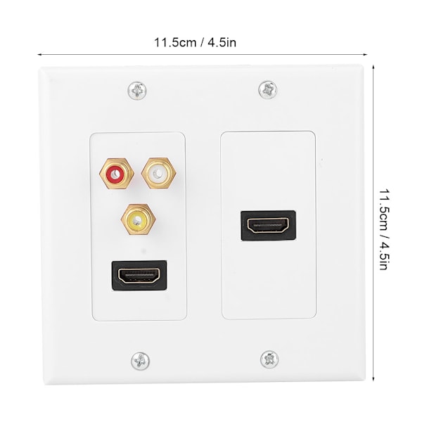 2 HDMI + 3 RCA Interface Informationspanel Vægpaneel US Standard til Hjem Hotel Kontorbygning