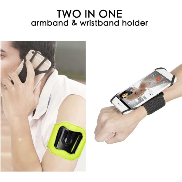 2-i-1 armbånd Armbåndstelefonholder, avtakbar løpetelefon