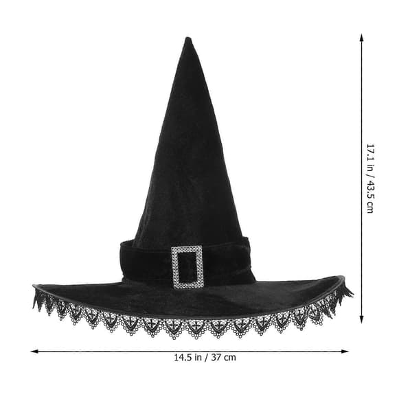 Häxhatt Halloween Maskerad Cosplay Spetshatt för Dekoration A