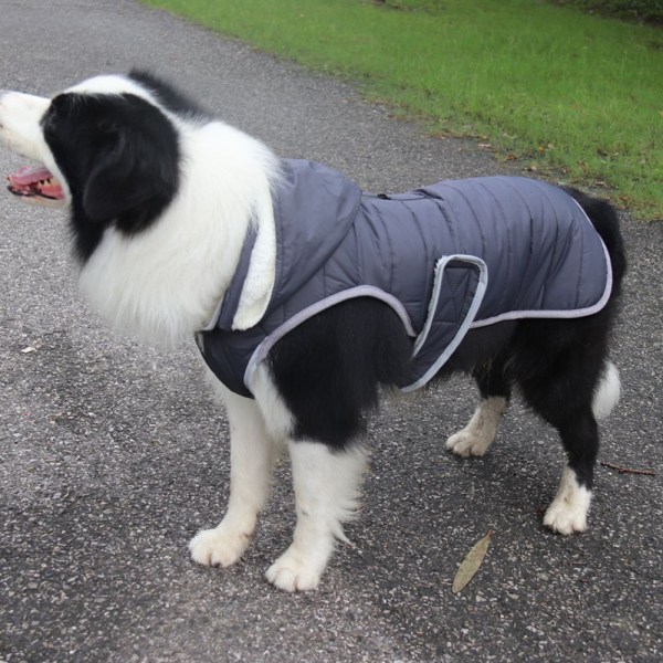 Tummanharmaa hupullinen lemmikkikoiran talvitakki lämmin takki koira