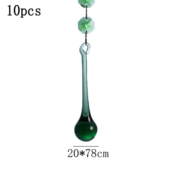 10 st Crystal Raindrop med Octagon Beads Ljuskrona Prismor