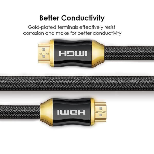 2M Professionell 8K-4K HDMI-kabel 2.1 3D Full HD Hög Hastighet via Ethernet 48Gb/s, Dynamisk HDR Ljud och Video